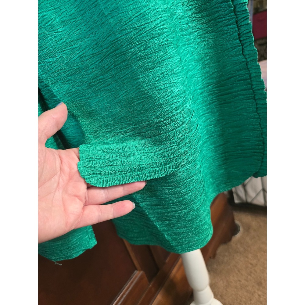 NWT Chicos Tula II Open Front Blazer Jacket Vivid Green Gauze Size XL 16 3 NEW - Picture 5 of 7